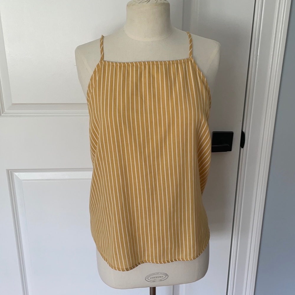 Harper Heritage gold white white striped tank top